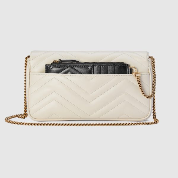 gu 1336 4 GUCCI GG Marmont Mini Bag White