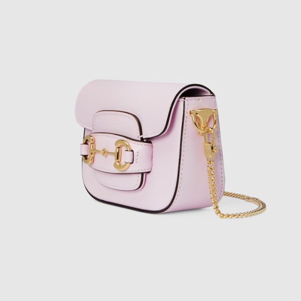 gu 1486 2 GUCCI Horsebit 1955 Super Mini Bag Pink