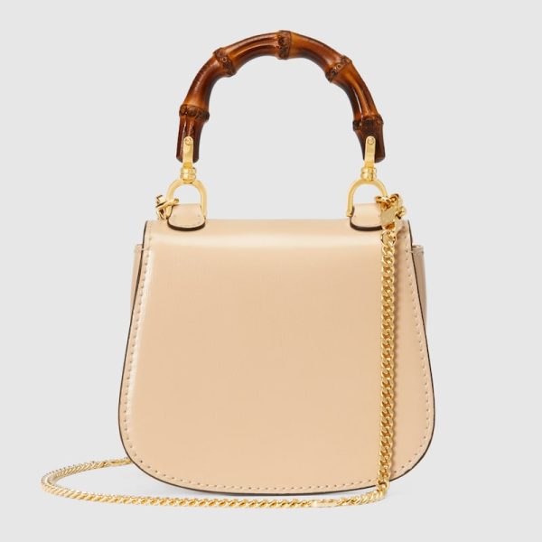 gu 1499 3 GUCCI Bamboo 1947 Super Mini Bag Beige