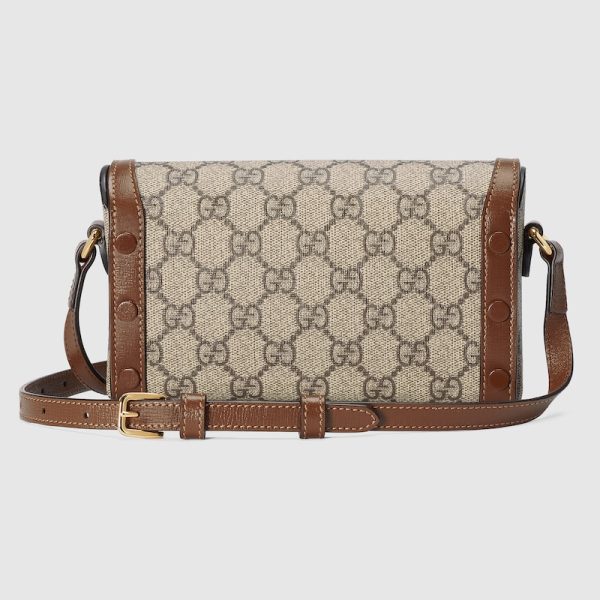 gu 1536 3 GUCCI Horsebit 1955 Mini Bag Beige Ebony GG Supreme