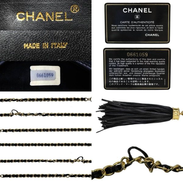 ho221126nd01 9 Chanel Fringe Chain Shoulder Bag Matelasse Black