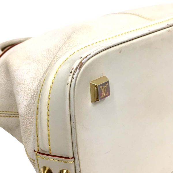 i22 1366 10 Louis Vuitton Lockit MM Tote Bag Suhari White