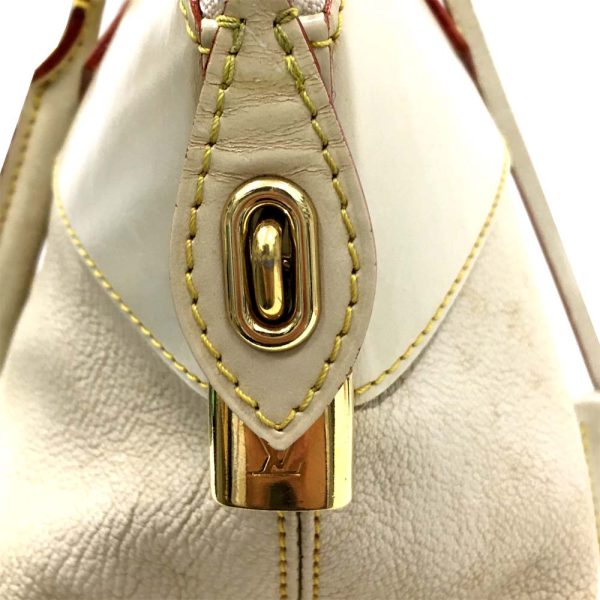 i22 1366 14 Louis Vuitton Lockit MM Tote Bag Suhari White