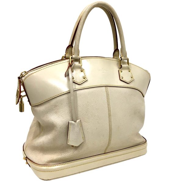 i22 1366 22 Louis Vuitton Lockit MM Tote Bag Suhari White