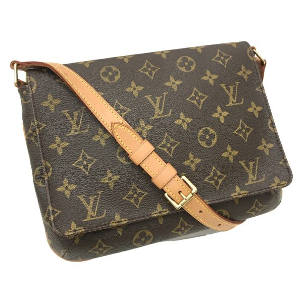 i22 1436 1 Louis Vuitton Musette Tango Shoulder Bag Monogram Brown