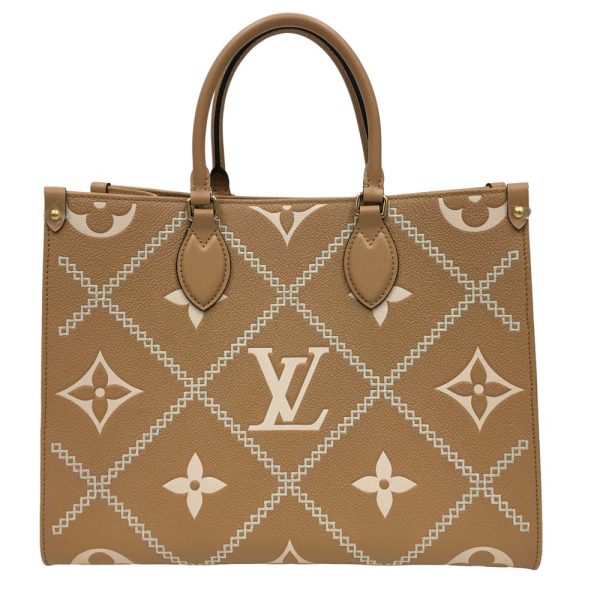 i22 1765 2 Louis Vuitton On the Go MM 2WAY Bag Broderie Beige