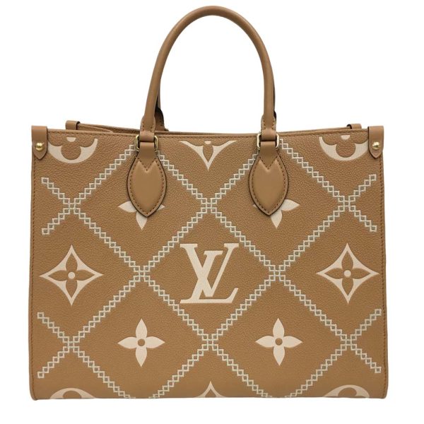 i22 1765 5 Louis Vuitton On the Go MM 2WAY Bag Broderie Beige