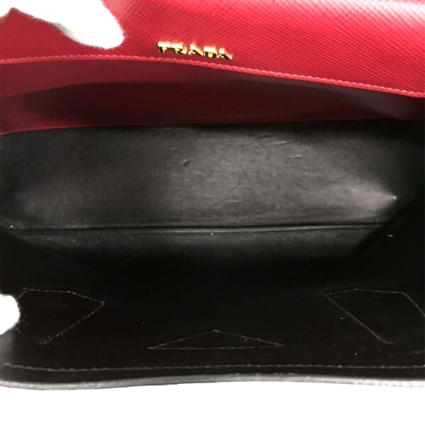 i22 487 1 14 Prada Saffiano Cuir 2WAY Bag Calf Red