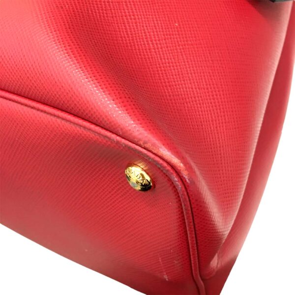 i22 487 1 7 Prada Saffiano Cuir 2WAY Bag Calf Red