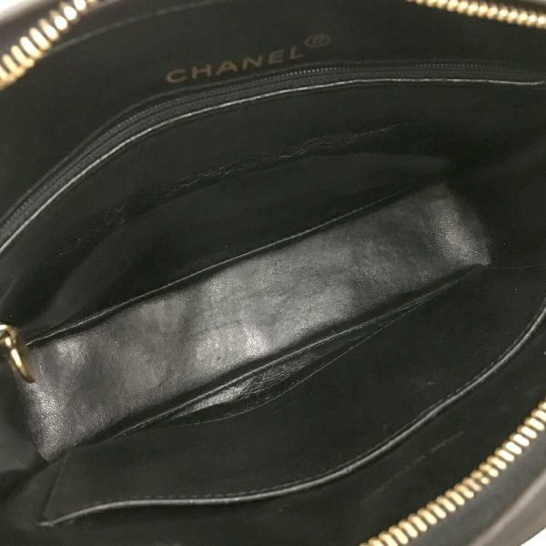 i23 2229 14 Chanel Matelasse Fringe Shoulder Bag Lambskin Black