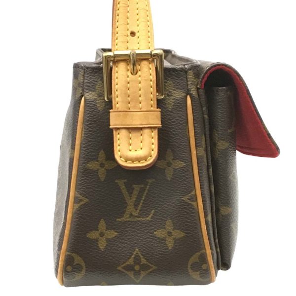 i23 392 3 Louis Vuitton Vivacite MM Shoulder Bag Monogram Red