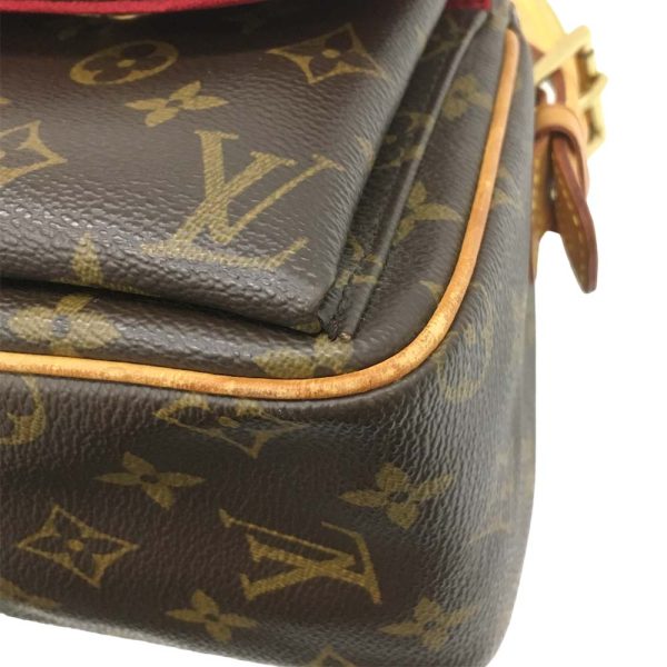 i23 392 8 Louis Vuitton Vivacite MM Shoulder Bag Monogram Red