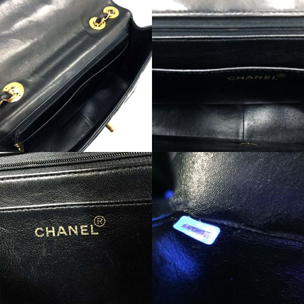 i23 491 1 Chanel Matelasse Chain Shoulder Bag Lambskin Black