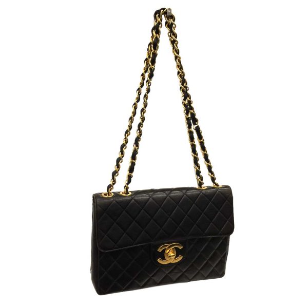 i23 491 15 Chanel Matelasse Chain Shoulder Bag Lambskin Black