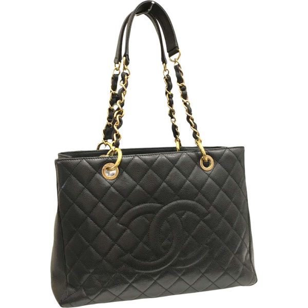 i24 1089 1 Chanel GST Tote Bag Caviar Skin Black