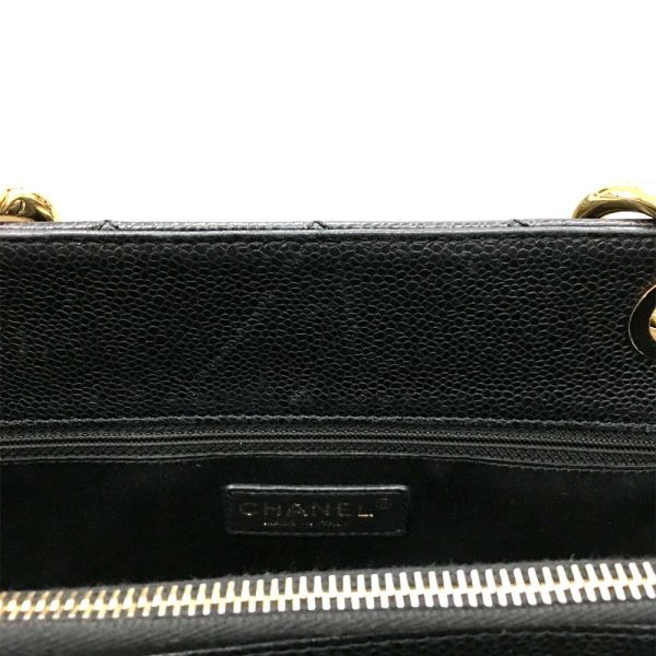 i24 1089 16 Chanel GST Tote Bag Caviar Skin Black