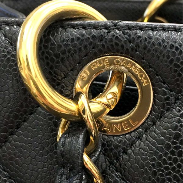 i24 1089 17 Chanel GST Tote Bag Caviar Skin Black