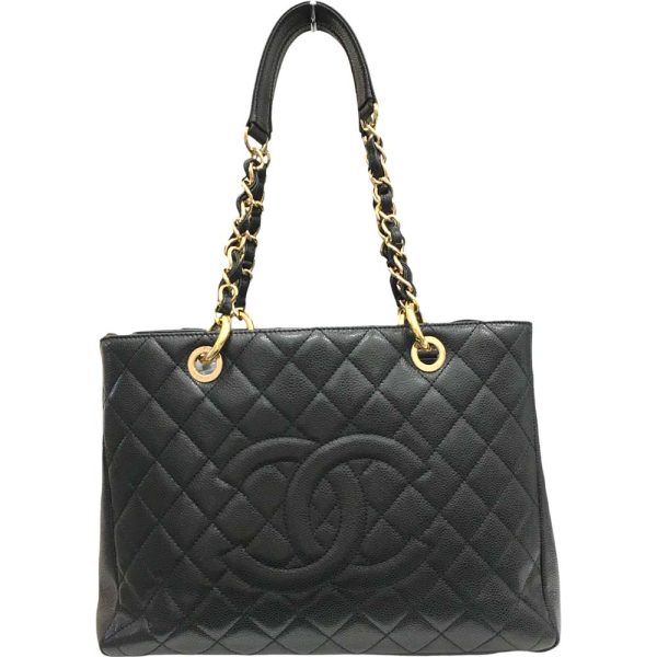 i24 1089 2 Chanel GST Tote Bag Caviar Skin Black