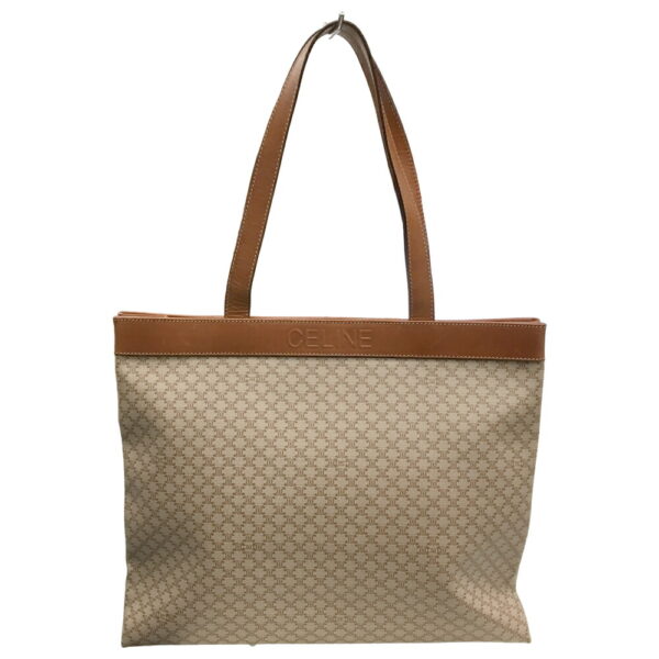 i24 119 4 Celine Macadam Tote Bag Beige Brown