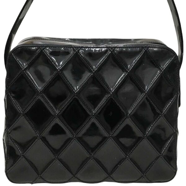 i24 1379 4 Chanel One Shoulder Bag Enamel Black