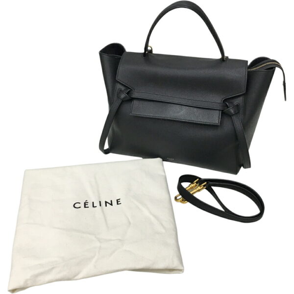 i24 347 20 Celine Mini Belt Bag 2WAY Handbag Black