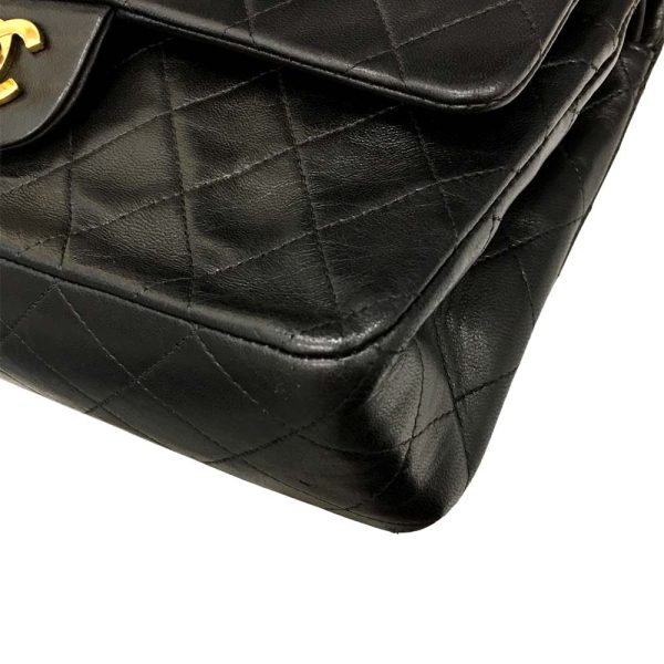 i24 487 10 Chanel Matelasse 25 W Chain Bag Lambskin Black