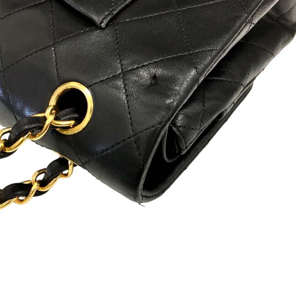 i24 487 16 Chanel Matelasse 25 W Chain Bag Lambskin Black