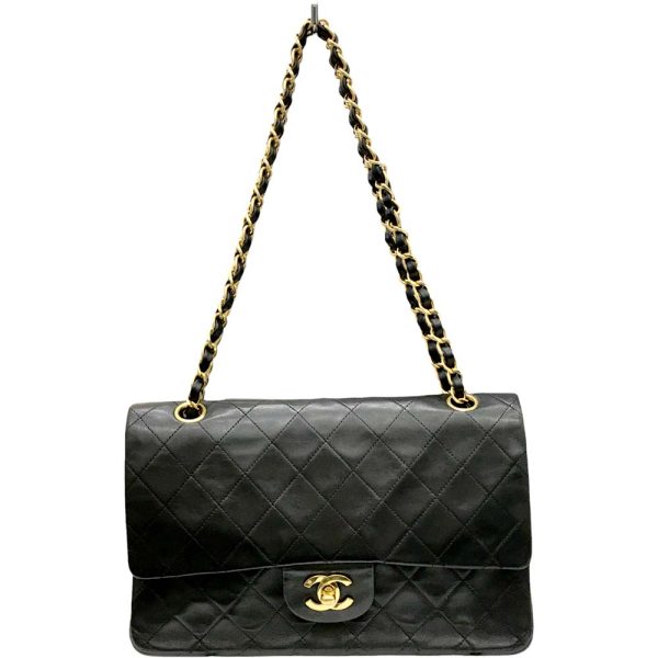 i24 487 2 Chanel Matelasse 25 W Chain Bag Lambskin Black