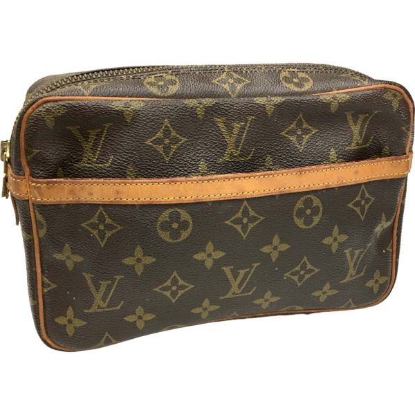 i24 704 1 Louis Vuitton Compiègne 23 Clutch Bag Monogram Brown