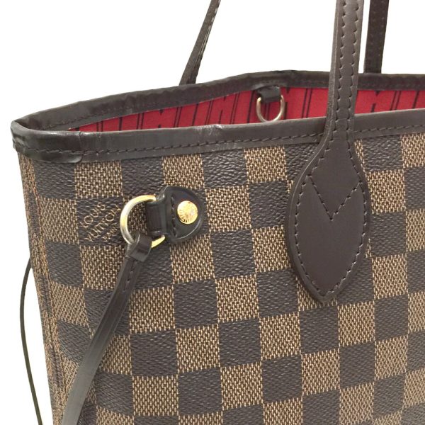 i24 784 11 Louis Vuitton Neverfull PM Damier Ebene Tote Bag Brown