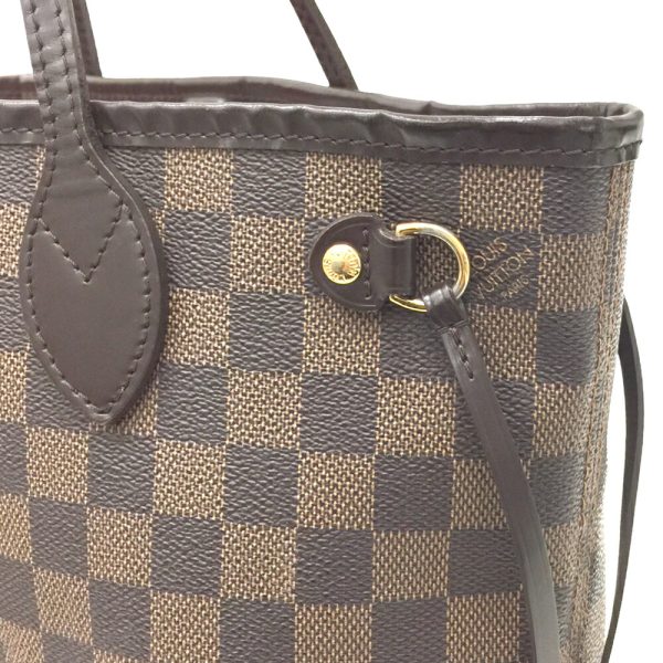 i24 784 14 Louis Vuitton Neverfull PM Damier Ebene Tote Bag Brown