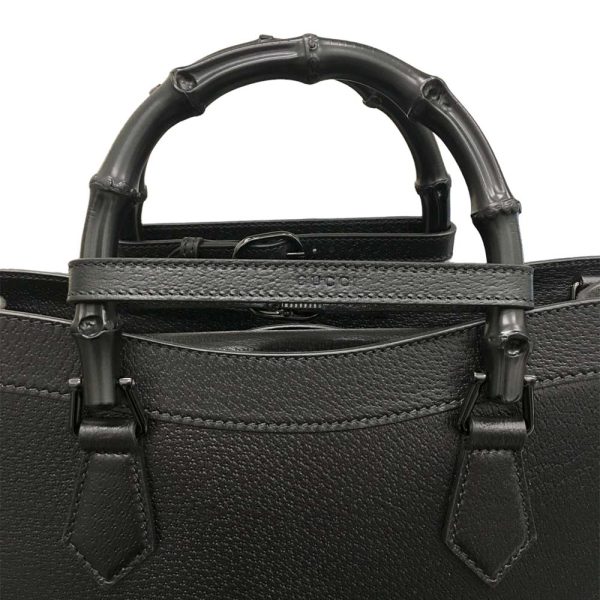 i24 855 18 Gucci Diana Bamboo 2 way Shoulder bag Black