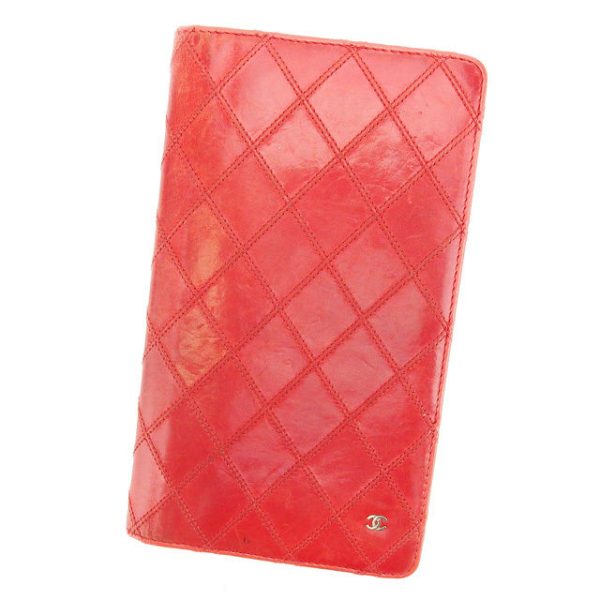 i357 Chanel ZIP Long Wallet Red Coco Mark