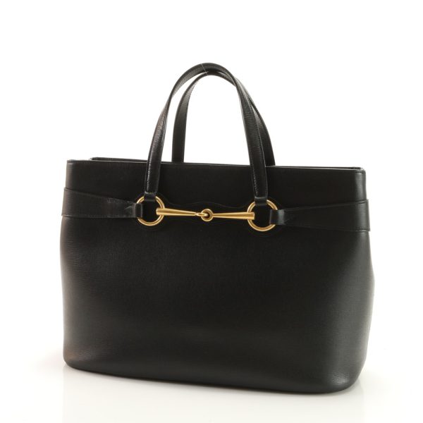 img 01675657 Gucci Horsebit Tote Bag Hand Shoulder Black