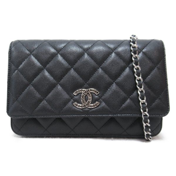 img 0852 Chanel Matelasse Chain Wallet CC Bag Caviar Skin Black