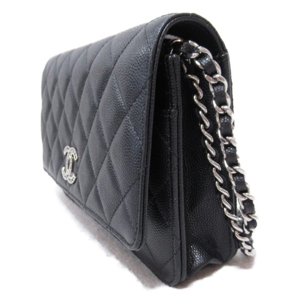 img 0854 Chanel Matelasse Chain Wallet CC Bag Caviar Skin Black