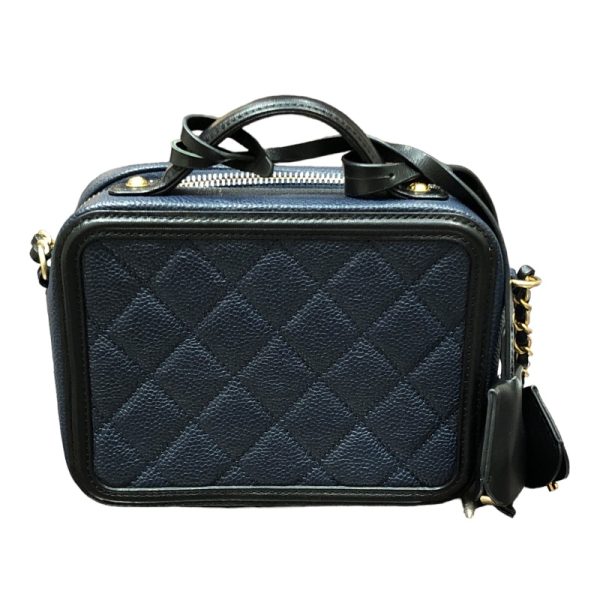 img 0876 CHANEL CC Filling Grease Small Vanity Bag A93342 Blue Caviar Skin Shoulder Bag