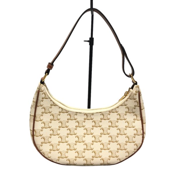 img 1085 Celine Ava Triomphe Ivory Calf Handbag White