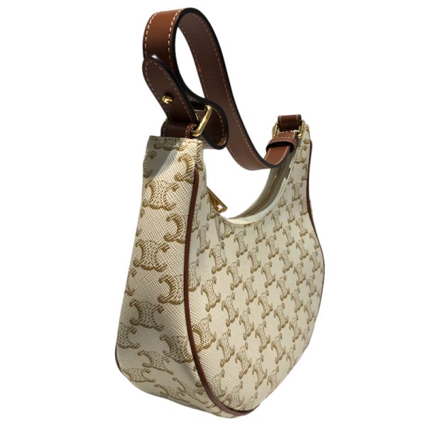 img 1087 Celine Ava Triomphe Ivory Calf Handbag White