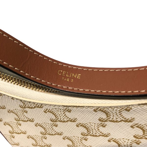 img 1089 Celine Ava Triomphe Ivory Calf Handbag White