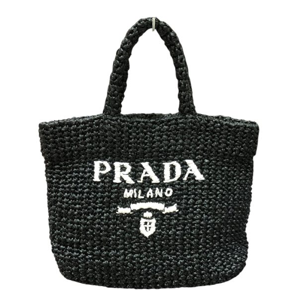 img 1978 PRADA Small Crochet Tote Bag Black Raffia Tote Bag