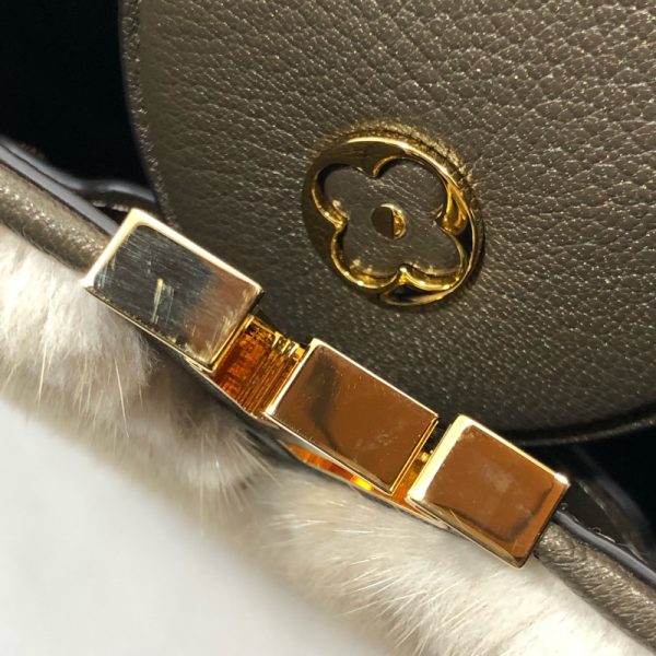 img 2257 LOUIS VUITTON Capucines BB Mink Fur Beige Handbag