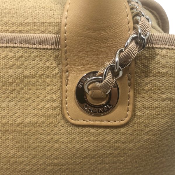 img 3596 CHANEL Deauville Bowling Bag Beige Shoulder Bag