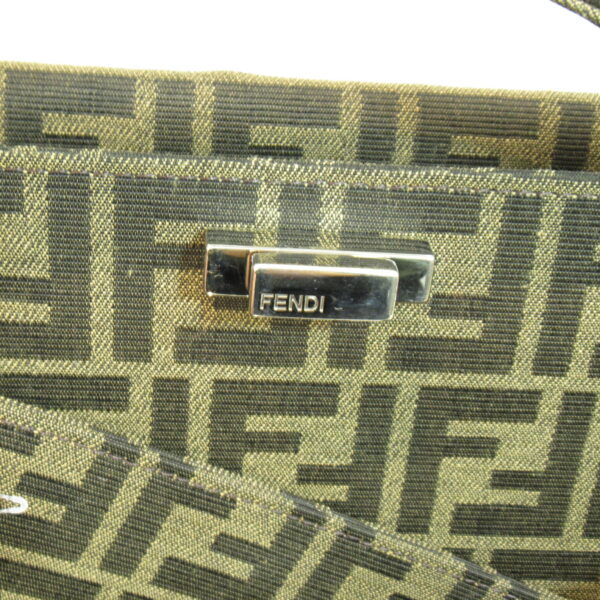 img 6366 Fendi Zucca Pattern Peekaboo ISeeYou Shoulder Bag Brown