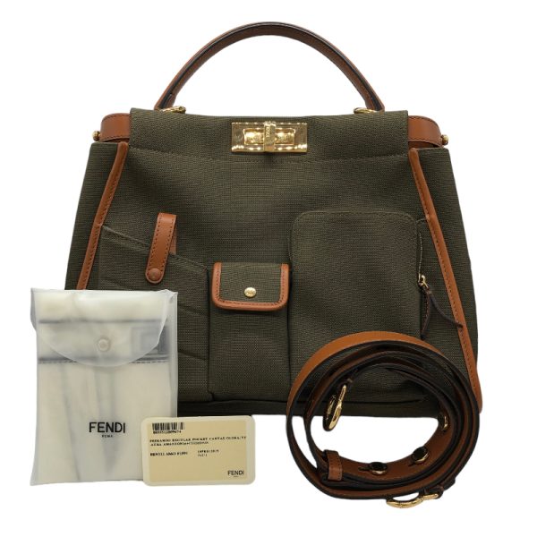 img 6638 FENDI Peekaboo Regular Pocket Khaki GD Handbag