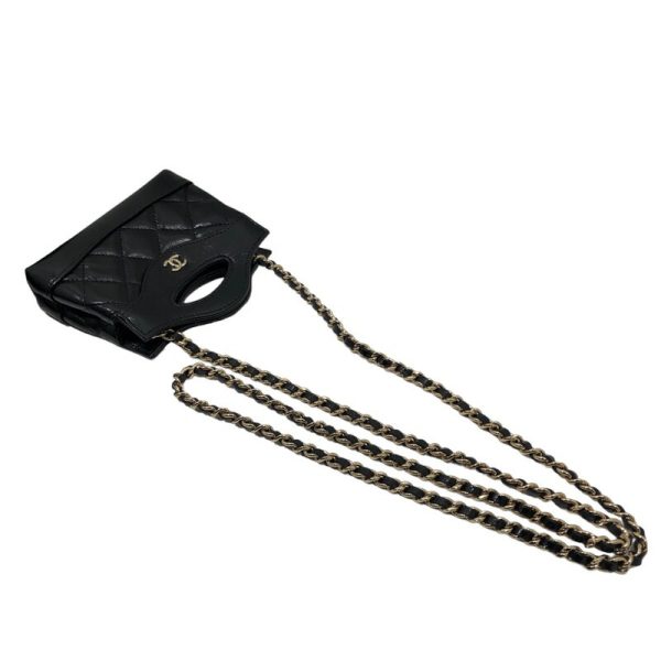 img 6872 CHANEL Chain Clutch Black Shiny Lambskin Clutch Bag