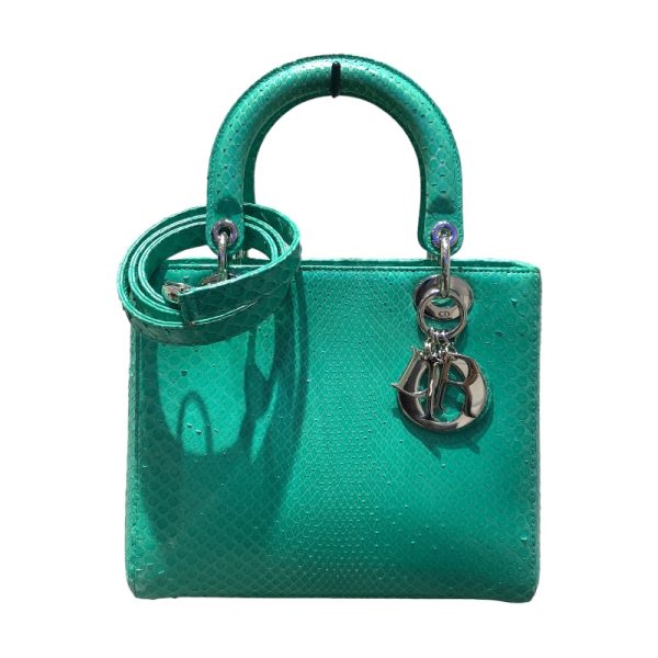 img 7002 Christian Dior Medium Green Python Shoulder Bag