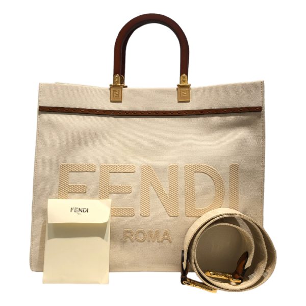 img 7396 FENDI Sunshine Tote Bag Medium White Tote Bag