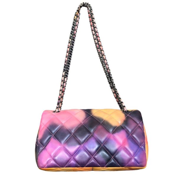 img 9401 CHANEL Mini Matelasse Chain Multicolor Lamb Shoulder Bag