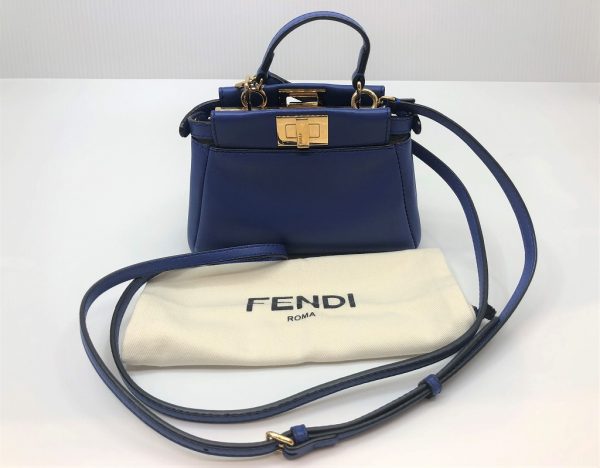 imgrc0079109635 FENDI 2WAY Micro Peekaboo Shoulder Bag Blue